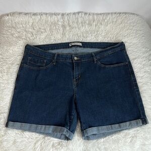 Levi’s Dark Blue Denim Cuffed Jean Shorts